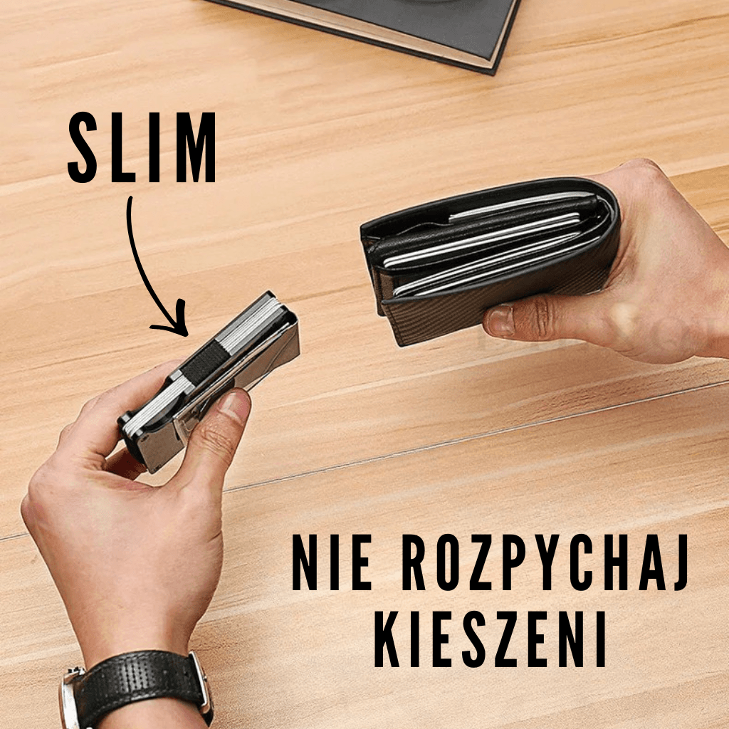 Rewo - aluminiowy portfel blokujący RFID